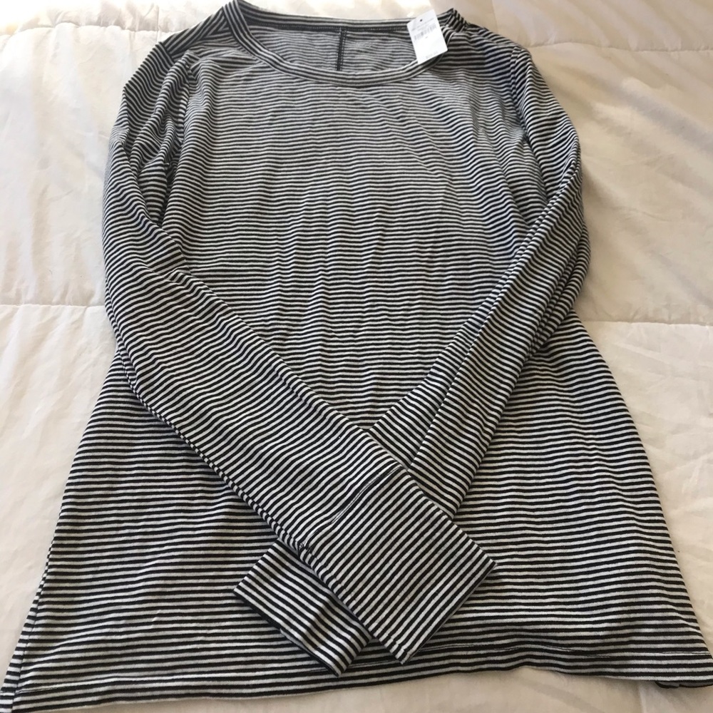 Featherweight Stripe Long Sleeve Crewneck T Shirt